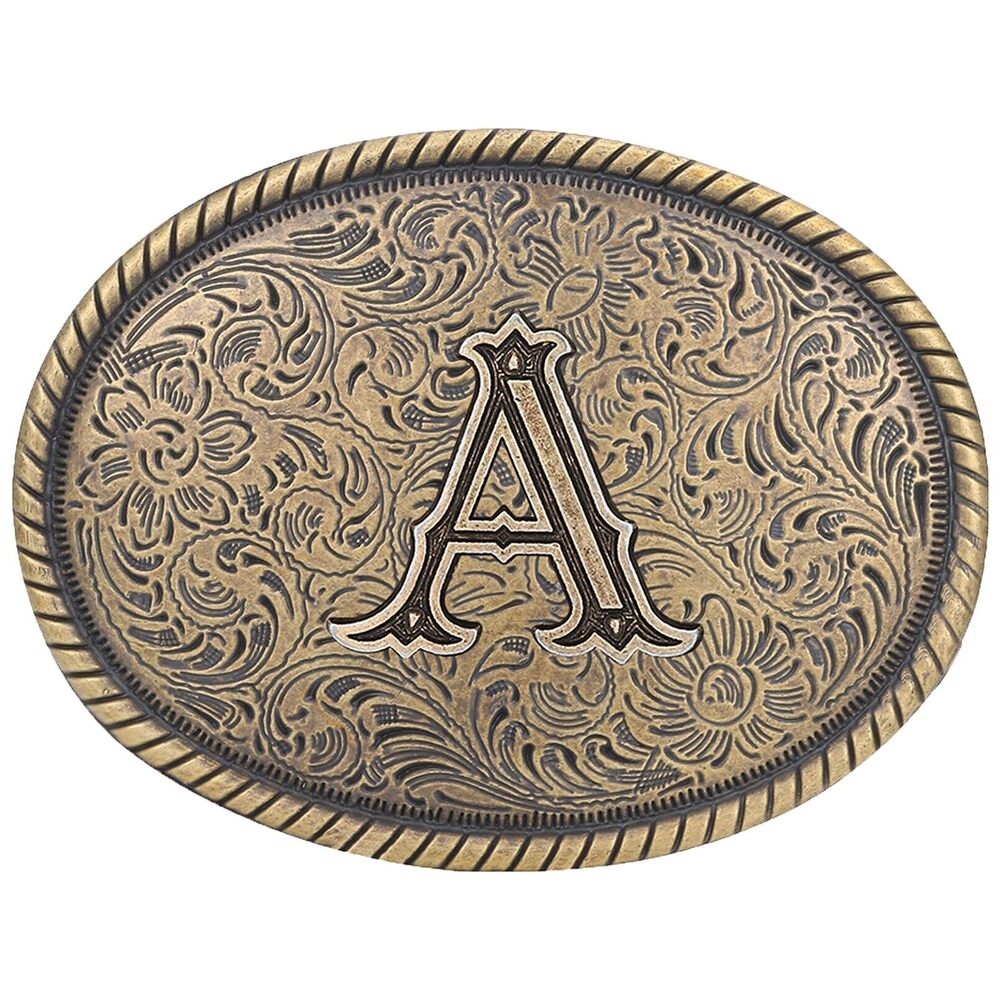 1251 Western Belt Buckle - Initial Letter ABCDJRM to Z Cowboy Belt Buckles